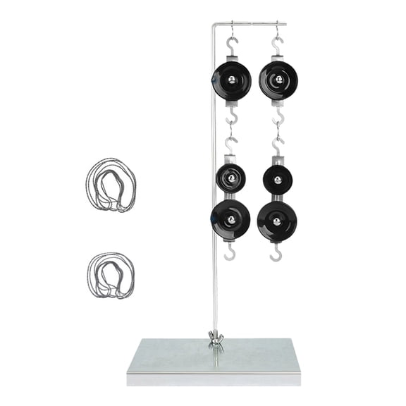 Educational Physics Tool Pulley Set with Scale and Hooks for Classroom Mechanics Principles