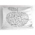 thumbnail image 1 of Educational Pillow Sham Equations and Formulas in the Shape of an Apple Learning Knowledge Student, Decorative Standard King Size Printed Pillowcase, 36 X 20 Inches, Black White, by Ambesonne, 1 of 2