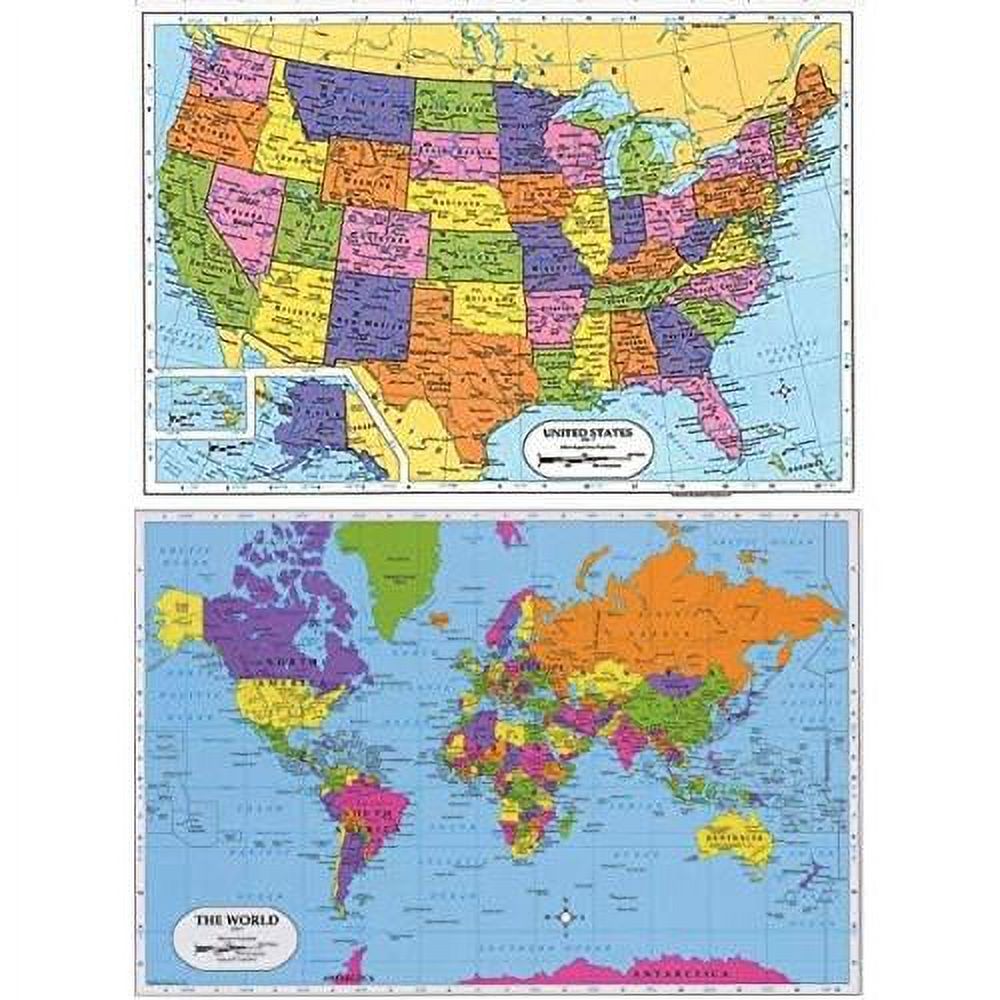 Educational Placemats For Kids Laminated And World Map Set Free Two