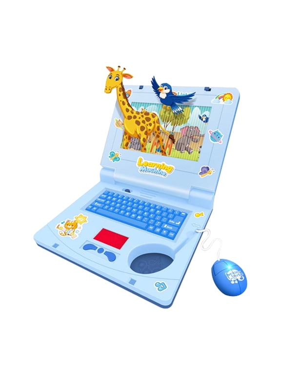 Educational and Portable Kids Laptop Toy, Multi Learning Modes, 20 learning activities that teach over 60 word, Educational Learning Computer for Kids 3-6 Year Old Early Education Toys, Blue