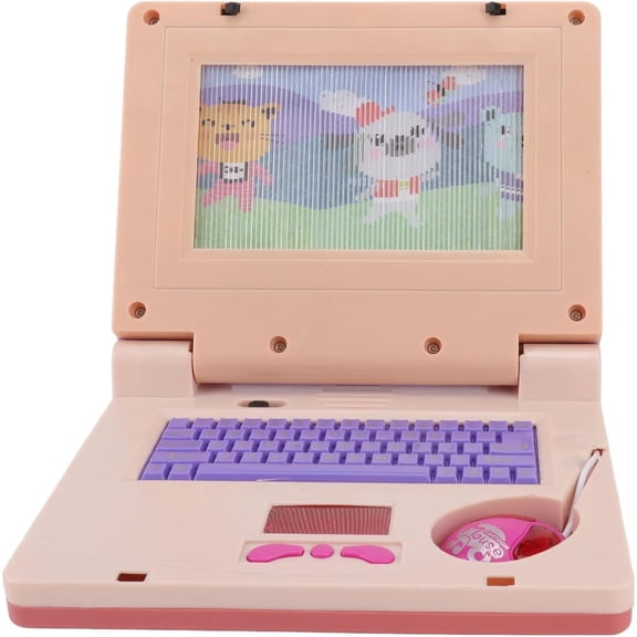 Educational and Portable Kids Laptop Toy, Multi Learning Modes, 20 learning activities that teach over 60 word, Educational Learning Computer for Kids 3-6 Year Old Early Education Toys, Pink