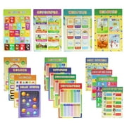 Educational Posters for Toddlers, 16PCS Educational Charts for Classroom Kindergarten Preschoolers Elementary, ABC Charts Alphabet Poster, Learning Chart, Number Chart for Kids (6.5" x 11")