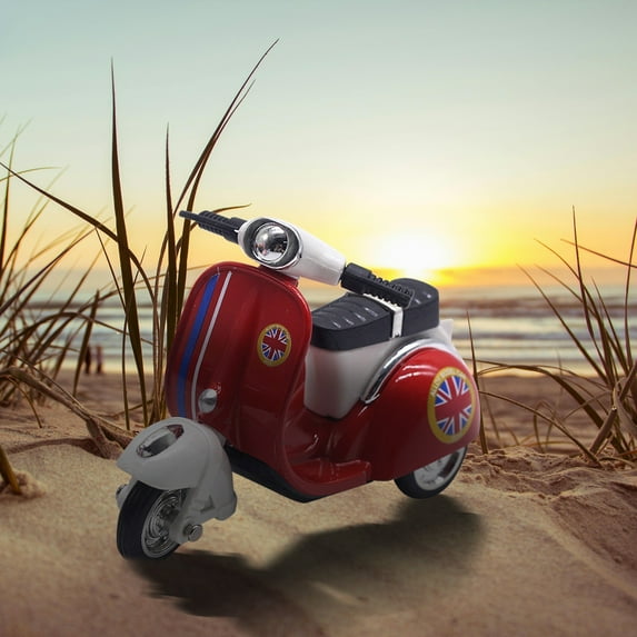 Educational Pull Back Motorcycle Toy - Alloy Retro Scooter Model with Friction Power for Kids and Collectible Lovers