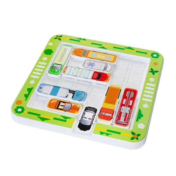 Educational Puzzle Car Moving Game With Magnetic Chessboard For Spatial Reasoning And Logic Development Includes Fifteen Cars And A Step By Step Challenge System