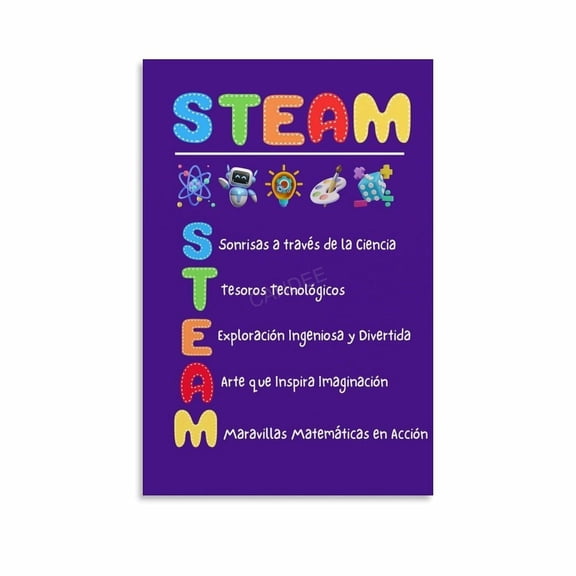 Educational STEAM Classroom Poster (1) Canvas for Living Room Bedroom Decor