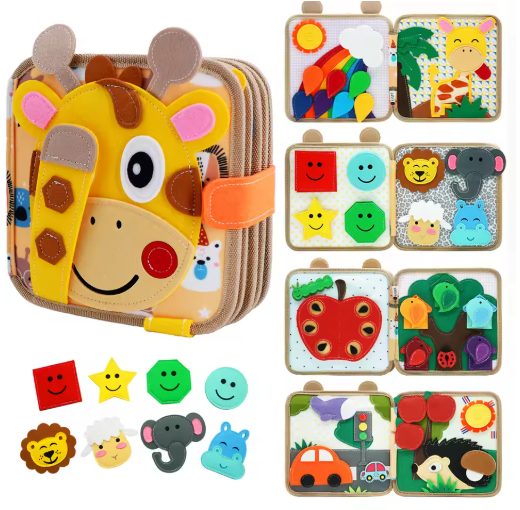 Educational Sensory Toy Animals Sensory Books Early Development Interactive Quiet Books Reusable Felt Book Soft Baby Felt Books