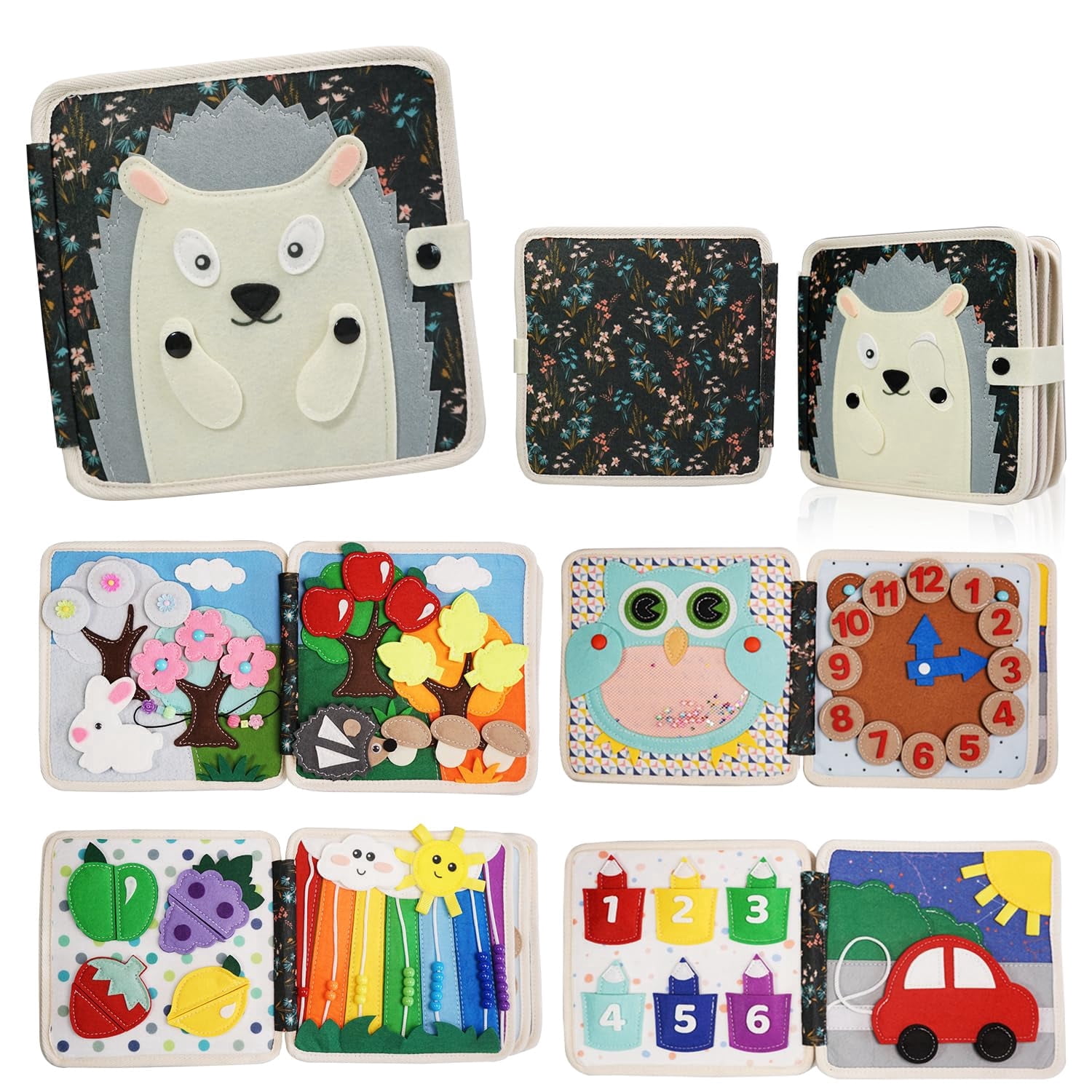 Educational Sensory Toy Animals Sensory Books Early Development Interactive Quiet Books Reusable Felt Book Soft Baby Felt Books