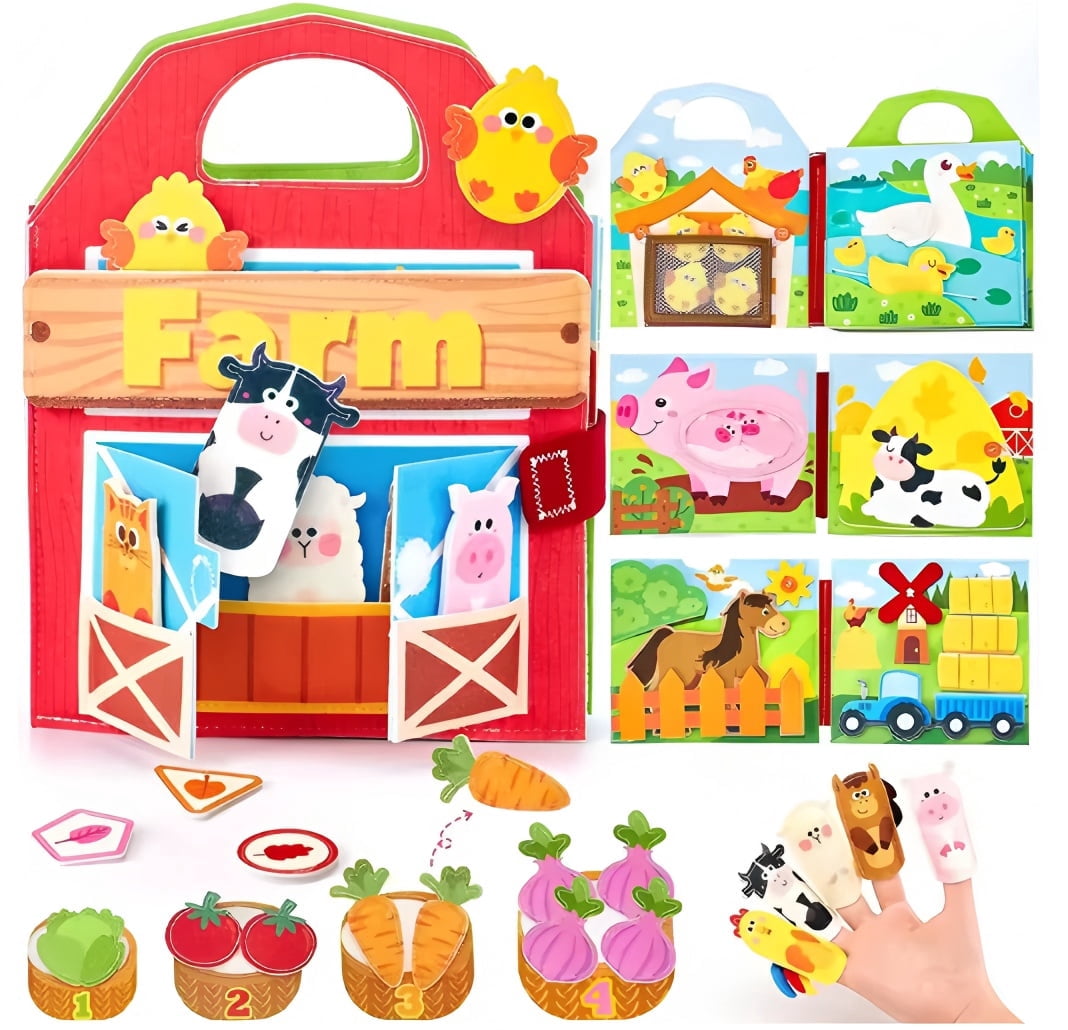Educational Sensory Toy Animals Sensory Books Early Development Interactive Quiet Books Reusable Felt Book Soft Baby Felt Books