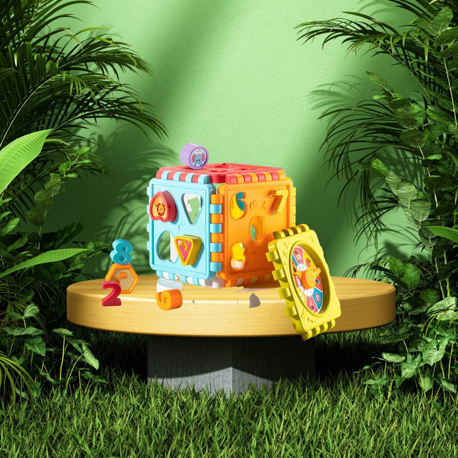 Educational Shape Sorter Cube Toy for Toddlers, Numbers and Shapes ...
