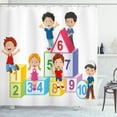 thumbnail image 1 of Ambesonne Science Shower Curtain, Boys Girls Numbers, 69"Wx84"L, Multicolor, 1 of 3
