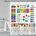 thumbnail image 1 of Educational Shower Curtain for Kids, ABC Learning Shower Curtain, Baby Kids Cartoon Theme Waterproof Fabric Bathroom Decor Sets, Colorful Multiplication Table Shower Curtain with Hooks,36X72IN, 1 of 2