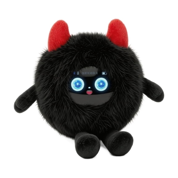 Educational Smart Plush Buddy AI Talking English Translator Robot Toy for Kids Soft Interactive Learning Companion Boy Girl Gift Black