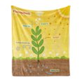 thumbnail image 1 of Educational Soft Flannel Fleece Blanket, Cartoon Photosynthesis Oxygen Carbon Dioxide Sunlight and Water, Cozy Plush for Indoor and Outdoor Use, 60" x 80", Earth Yellow Green Umber, by Ambesonne, 1 of 6