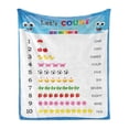 thumbnail image 1 of Educational Soft Flannel Fleece Blanket, Count to Ten Numbers Nursery Play Children Learning with Cartoonish Items, Cozy Plush for Indoor and Outdoor Use, 50" x 60", Blue and White, by Ambesonne, 1 of 5