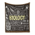 thumbnail image 1 of Educational Soft Flannel Fleece Throw Blanket, Black Chalkboard Biology Hand Written School Classroom, Cozy Plush for Indoor and Outdoor Use, 70" x 90", Black Brown Pale Yellow, by Ambesonne, 1 of 6