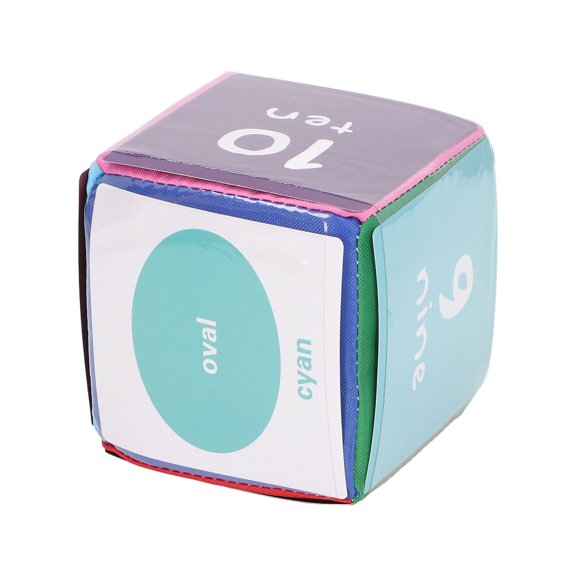Educational Soft Foam Playing Game Dice with 6-Sided Clear Card Pockets for DIY Learning (3.9 inches / 10 cm)