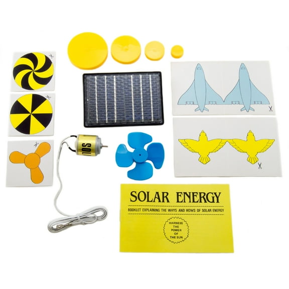 Educational Solar Energy Science Project Kit with Solar Panel, Motor, and Accessories (No Soldering Required)