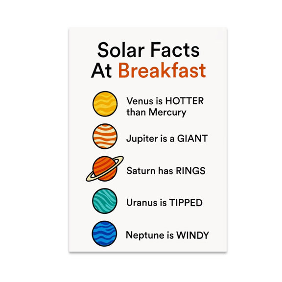 Educational Space Facts Wall Art - Space Enthusiast - 13x19 Poster Print