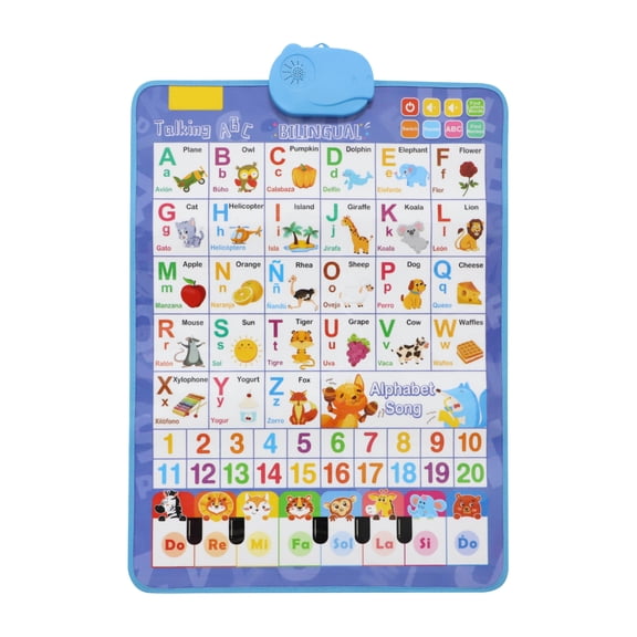 Educational Talking Toy Spanish English Wall Chart Piano Music Poster Numbers Toys Interactive Educational Toy Learning Gift