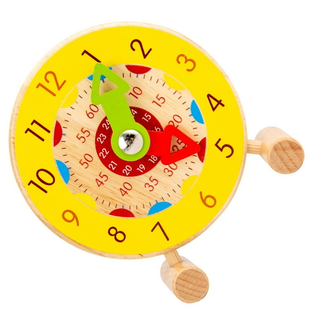 Educational Teaching Clock 1Pc Educational Teaching Clock Wood Learning Clock Time Cognitive Toy