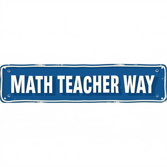 Educational Tin Sign 16x4 Inch Math Teacher Way Design - Ideal for Classroom, Office, Outdoor Indie Room Decor with Vintage Vibe