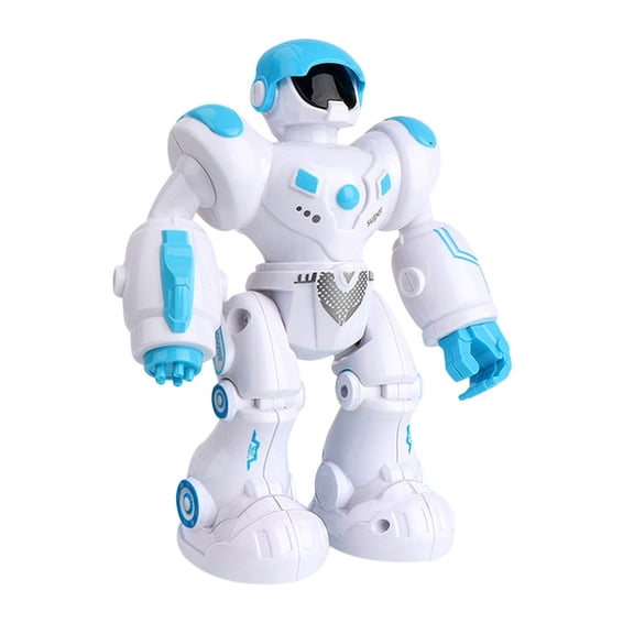 Educational Toy Walking Sound Robot with Luminous Space Theme for Learning and Problem-Solving Play, 7.7×6.3×2.8 inch, White