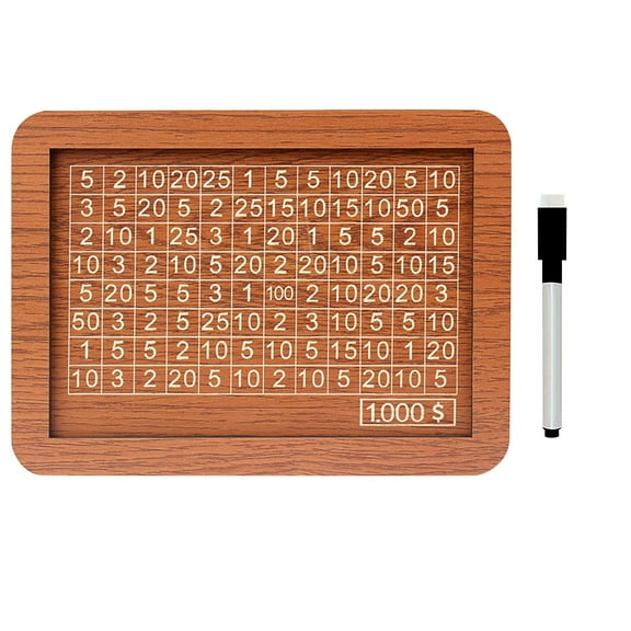 Educational Toys Cash Wooden Savings Box Challenge Set Adults, Money Goal Numbers Bank, Perfect Birthday Gifts Party Favors(1000)