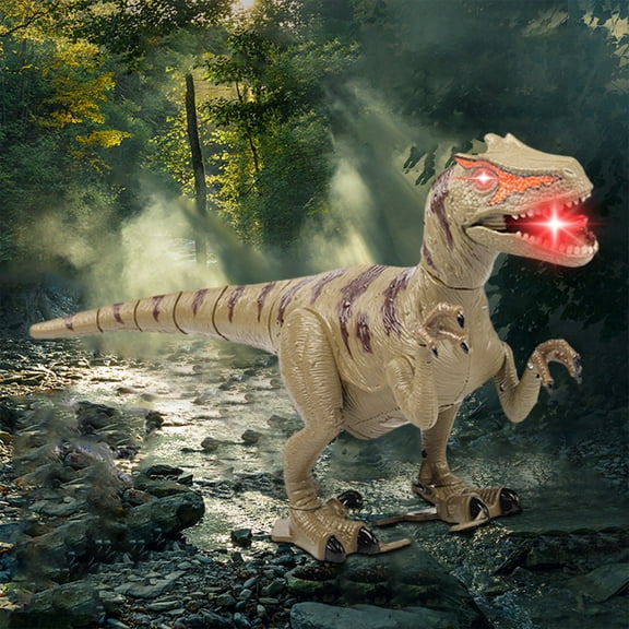 Educational Toys Walking Dinosaur , Dinosaur Robot, With Realistic Dinosaur , Moves While Making Roaring Sound,Wagging Tail And Neck, Glowing Mouth And Eyes Brown Free Size