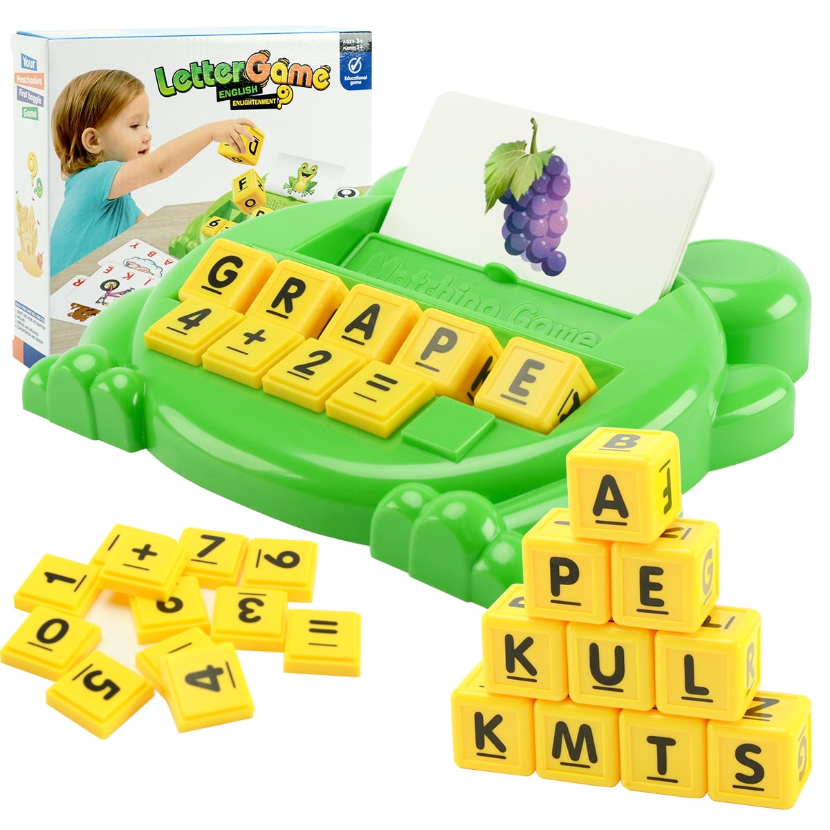 Educational Toys for 3 4 5 Year Old Girls and Boys, Matching Letter Spelling Games Toys for Kids