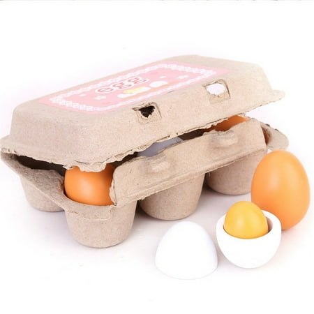 Educational Toys for Kids 5-7 6pcs Set Wooden Eggs Yolk Pretend Play Kitchen Food Cooking Kids Toy Novel Gifts Wood kitchen toy