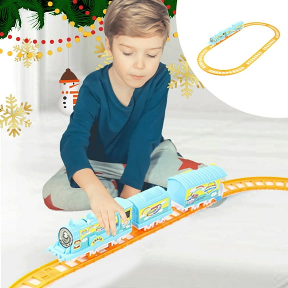 Educational Train Toy Set, STEM Learning Train Model for Kids, Blue Plastic Building Tracks, Parent-Child Interactive Toy with Safe Material & Spatial Vision Development, Ages 3+