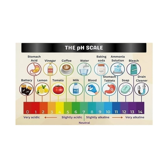 Educational Wall Art pH Scale Chart Poster Canvas Print Science Classroom Decor Chemistry Lab Decor Study Room Decor Acid Base Chart Teaching Resource