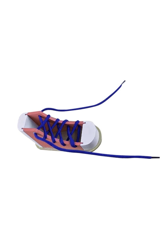 Kids Educational Wooden Shoe Tying Toy Learn to Tie Shoes Practice Lacing Fine Motor Skills Montessori Toddler Training Aid