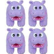 Educational and Fun Plastic Jungle Animal-Themed Walking Finger Puppets Set of 4 Hippos