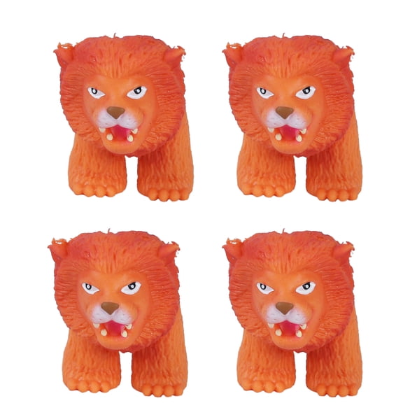 Educational and Fun Plastic Jungle Animal Themed Walking Finger Puppets Set of 4 Lions