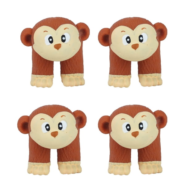 Educational and Fun Plastic Jungle Animal Themed Walking Finger Puppets Set of 4 Monkey