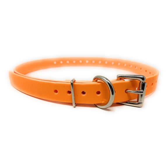 Educator E Collar Compatible 3/4" Biothane Roller Buckle Strap - 3/4" w x 28" L (Hunters Orange)