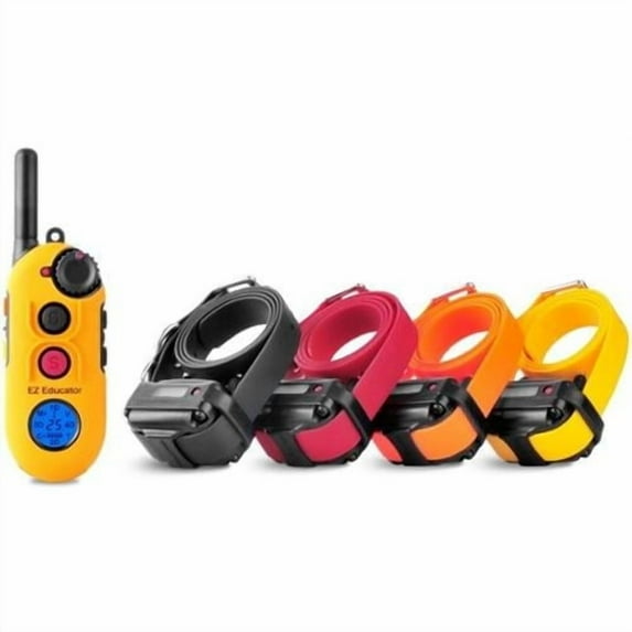 Educator EZ-904 Four Dog Easy 1/2 Mile E-Collar Remote Dog Training Collar With Vibration, Tapping Sensation and Pavlovian Stimulation