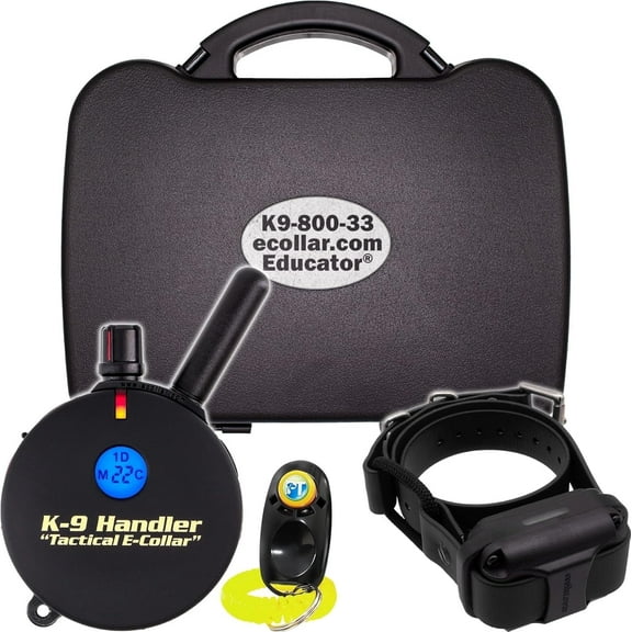 E-Collar K9-800 K9 Handler Professional E-Collar Dog Training Collar with Remote - Up to 1 Mile Range, Waterproof, Rechargeable, 100 Stimulation Levels, Vibration, Tone