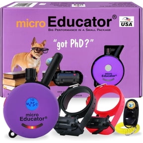 E-Collar ME‑302 Educator Micro Educator ⅓‑Mile Waterproof Remote Humane Dog Training Collar (Purple) – 2‑Dog System, Tone/Vibration/Static Mode