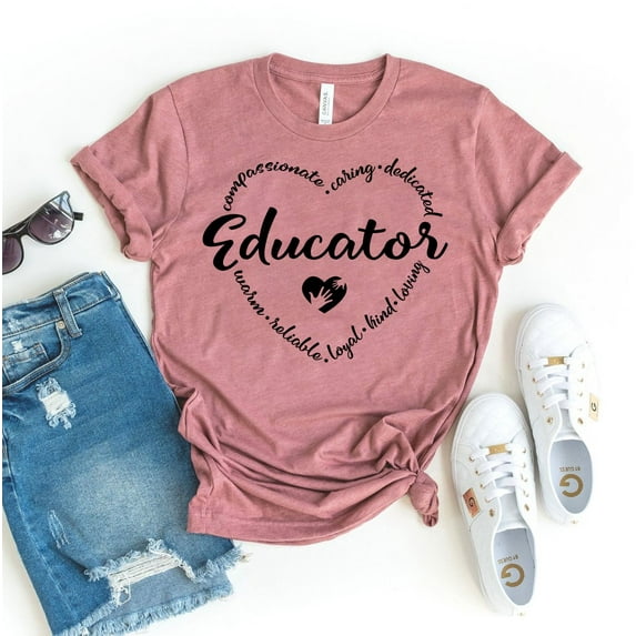 Educator T-shirt Primary Tshirt Student Tee Christmas Gift For Influencer Appreciation Shirt Teacher Shirts Women's Kindergarten Top