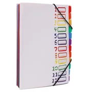 Edufun Rainbow Tab Expanding File Folder - 24 Pockets, Durable A4 Letter Size...