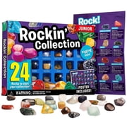 24PCS Rocks Collection Kit,Gemstones Mineral Set,STEM Educational Gems Toy for Child Age 6-12