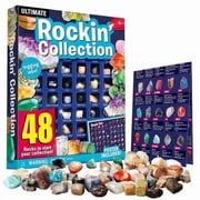 Piano Potato 48PCS Rocks Collection Kit, Rock and Mineral Geology Gem Set for Kids, Science Education Toys, Birthday Gift for Age 6+ Boys and Girls