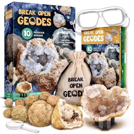 Piano Potato Geodes Kit, Break Open 10 Premium Geodes, STEM Educational Geology Toys Science Kit ,Gift for Child Age 6+