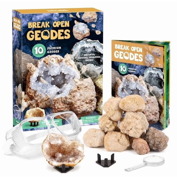 Piano Potato Geodes Kit, Break Open 10 Premium Geodes, STEM Educational Geology Toys Science Kit ,Gift for Child Age 6+