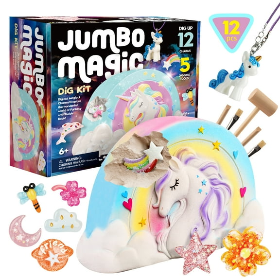 Eduman  Jumbo Magic Dig Kit, Unicorn Dig Kit, Great Party Supplies, Birthday Gifts for Girls & Boys Age 4 