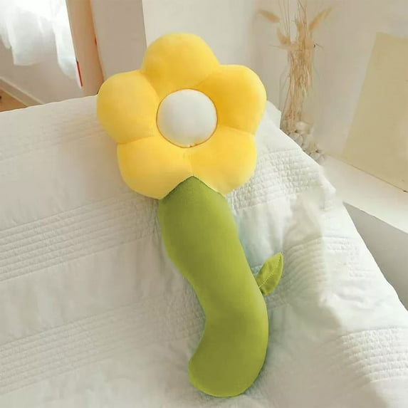 Edunwind Flower Pillow Cute Decorative Flower Shaped Throw Pillow with Faux Rabbit Fur Saved Cute Aesthetic Plush Decorative Pillows for Bed, Sofa, Couch