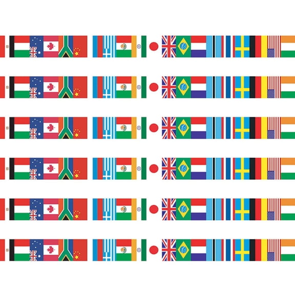 Edupress International Flags Spotlight Border, 72 Pieces