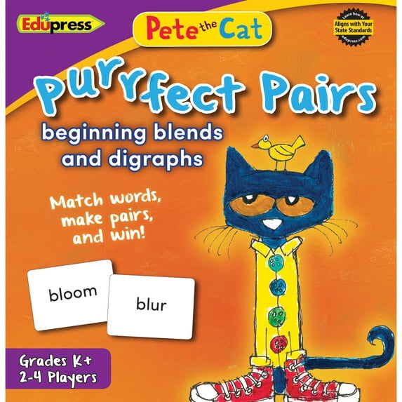 Edupress™ Pete The Cat Purrfect Pairs Game: Beginning Blends and Digraphs